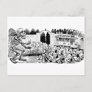 Calavera of the Trolley Cars c. 1907, Mexiko Vykort
