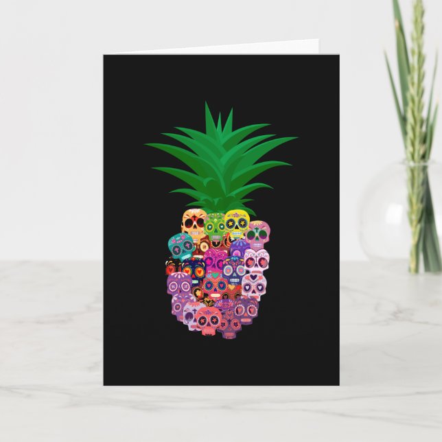 Calavera Pineapple Halloween Kort (Framsida)