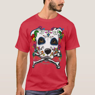 Calavera Pitbull Terrier Hund Dia de Muertos Hallo T Shirt