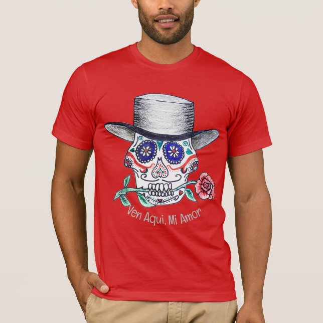 Calavera Ro Halloween T Shirt (Framsida)