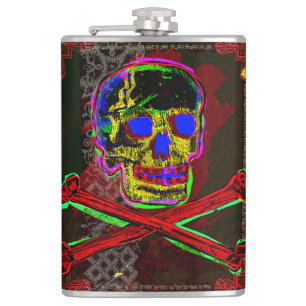 Calavera Skull-blått, Geek NFT Art Red Black Blue Fickplunta