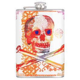 Calavera Skull Bredd Orange Blåblå Öga Fickplunta
