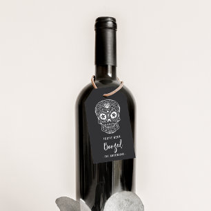 Calavera Skull Du har varit Boozed Halloween Presentetikett