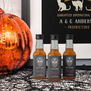 Calavera Skull Du har varit Boozed Halloween Spritflaskor Etikett