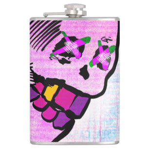 Calavera Skull Geek NFT Art Rosa Lila Fickplunta
