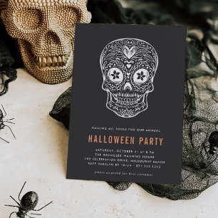 Calavera Skull Halloween fest Inbjudningar