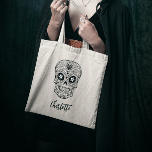 Calavera Skull Personlig Halloween Tygkasse