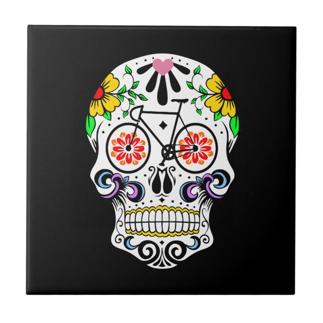 Calavera - sockerskallecykel kakelplatta (Framsidan)