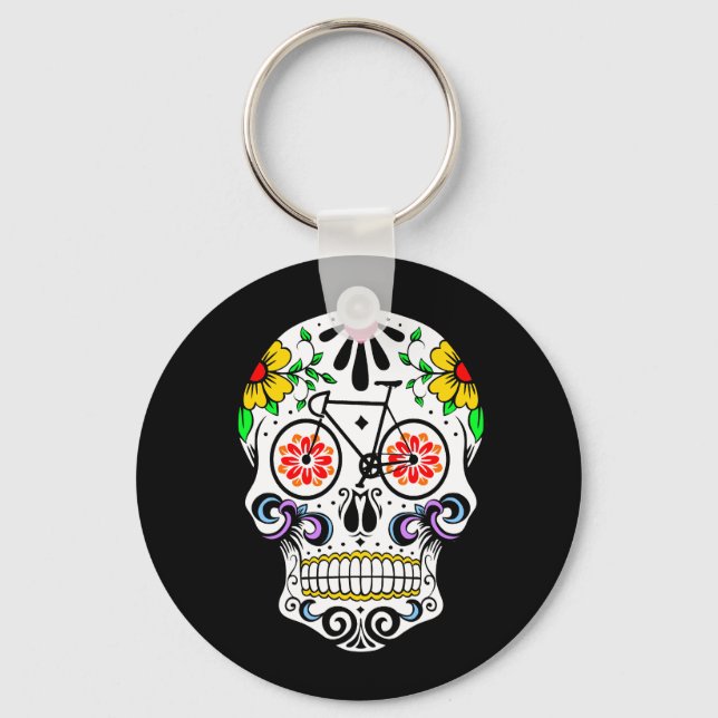 Calavera - Sugar Skull Bike Nyckelring (Framsida)