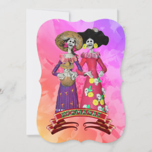 Calavera Vänner Dia De Los Muertos Inbjudningar