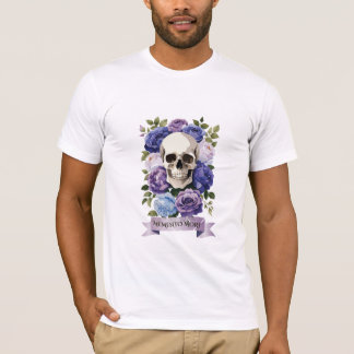 Calavera vintage con rosas púrpuras – Memento Mori T Shirt