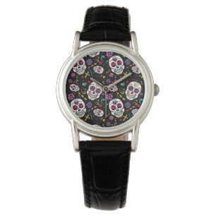 Calaveras firande - svart armbandsur