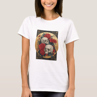 Calaveras, oro y rosas t shirt