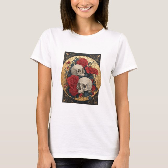 Calaveras, oro y rosas t shirt (Framsida)