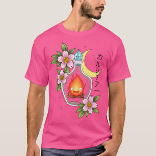 Calcifer in Vial Howl's Flytta Castle T Shirt