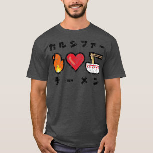 Calcifer Kärlek Ramen Emoji Kanji T Shirt