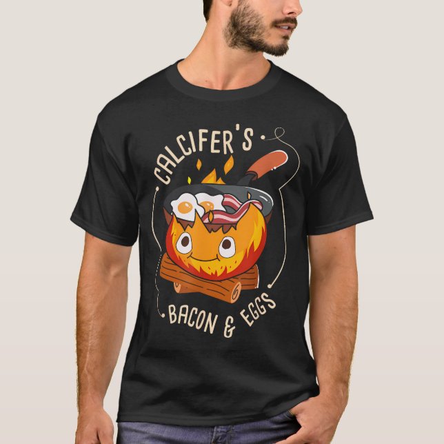 Calcifers Bacon And Egg I Camping Cooking I T Shirt (Framsida)