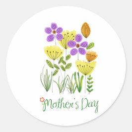 Calcomanía de felicitacion del dia de la madre runt klistermärke