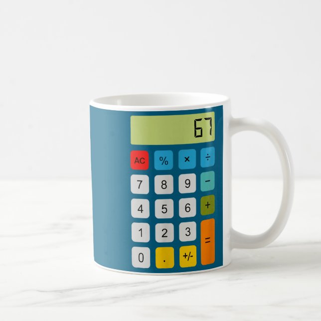 Calculator 67 Six Seven Funny Math Meme  Kaffemugg (Höger)