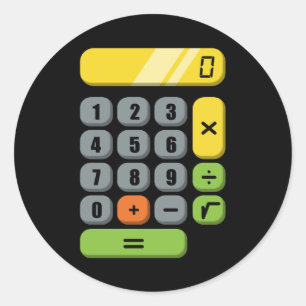 Calculator Costume Halloween Easy Cosplay Math Gee Runt Klistermärke