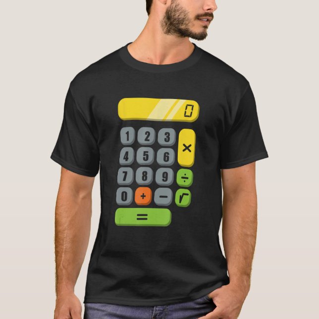 Calculator Costume Halloween Easy Cosplay Math Gee T Shirt (Framsida)