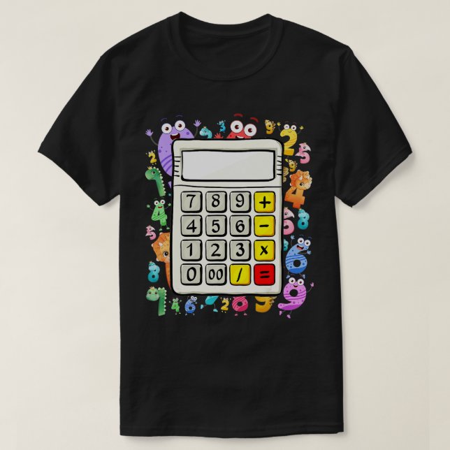 Calculator Costume Idea För barn Math Day Dinosa T Shirt (Design framsida)