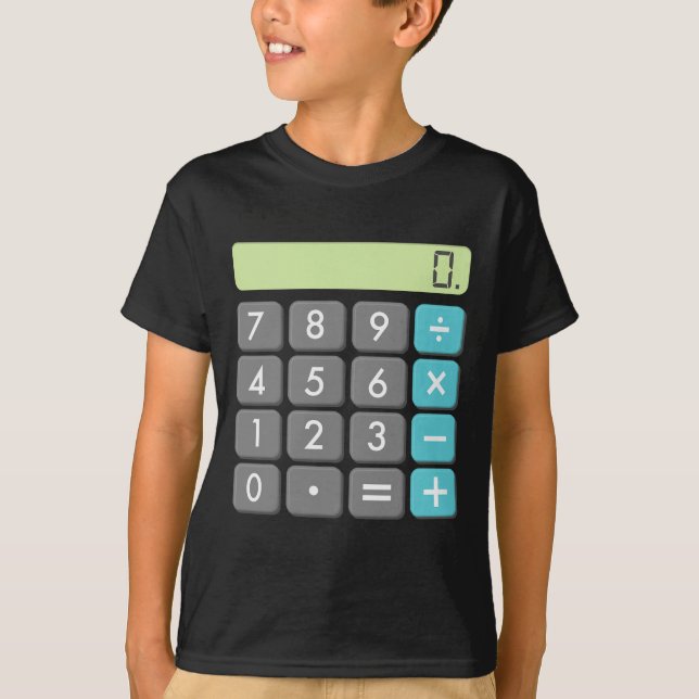 Calculator Halloween Costume Math Geek Coola Scary T Shirt (Framsida)