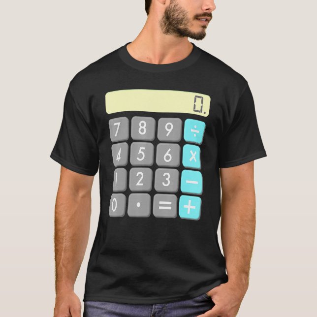 Calculator Halloween Costume Math Geek Scary Coola T Shirt (Framsida)