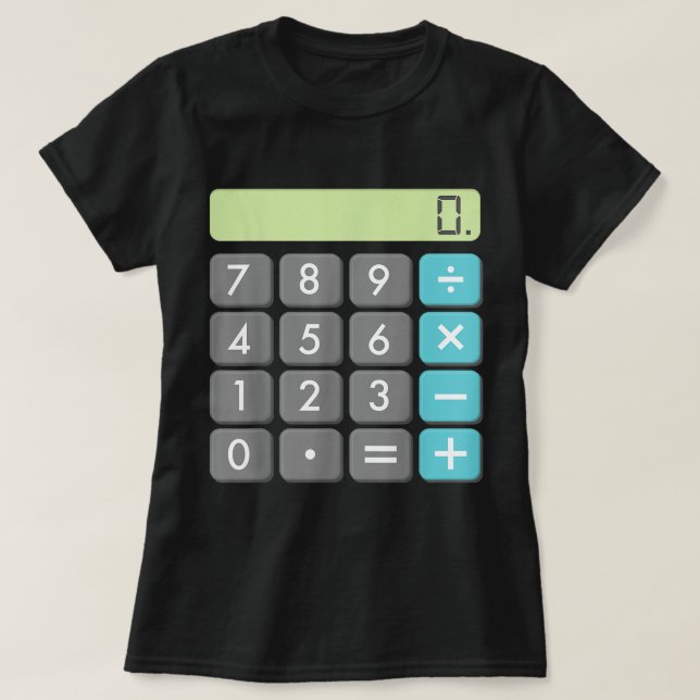 Calculator Halloween Costume Shirt Math Geek Coola T (Design framsida)