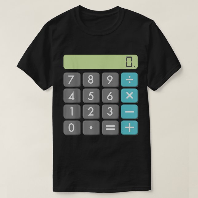 Calculator Halloween Costume Shirt Math Geek Coola T Shirt (Design framsida)