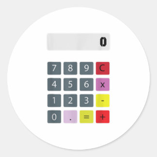 Calculator Halloween-costumes lat, lätt Runt Klistermärke