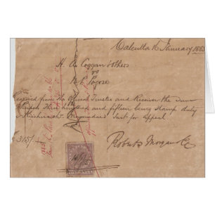 Calcutta 1885 hälsningskort