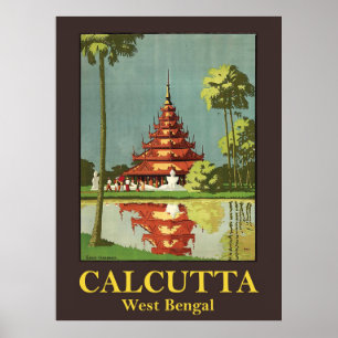 Calcutta, huvudstaden Väster Bengal, Indien Poster
