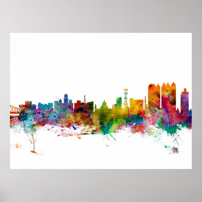 Calcutta (Kolkata) India Skyline Poster (Framsidan)