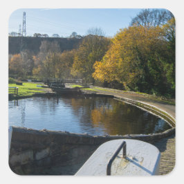 Calder and Hebble Navigation: Salterhebble Locks Fyrkantigt Klistermärke