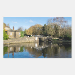 Calder and Hebble Navigation: Salterhebble Locks Rektangulärt Klistermärke