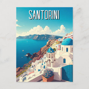 Caldera View Santorini Greece Cyclades Travel Vykort