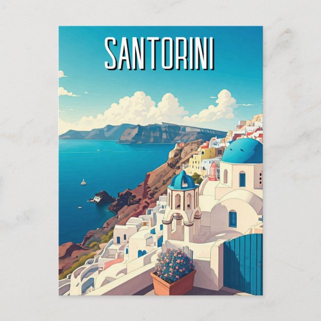 Caldera View Santorini Greece Cyclades Travel Vykort (Framsida)