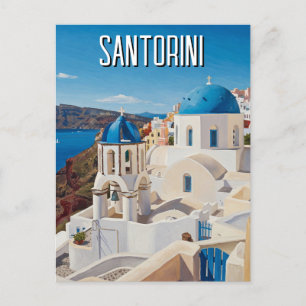 Caldera View Santorini Greece Cyclades Travel Vykort