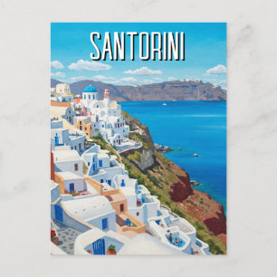 Caldera View Santorini Greece Cyclades Travel Vykort