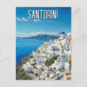 Caldera View Santorini Greece Cyclades Travel Vykort