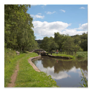 Caldon-kanalen Cheddleton Stbudsdshire Fototryck