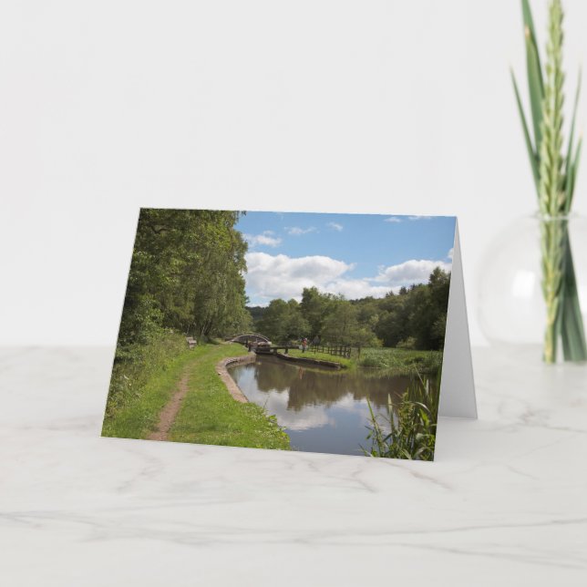 Caldon-kanalen Cheddleton Stbudsdshire Tack Kort (Framsida)