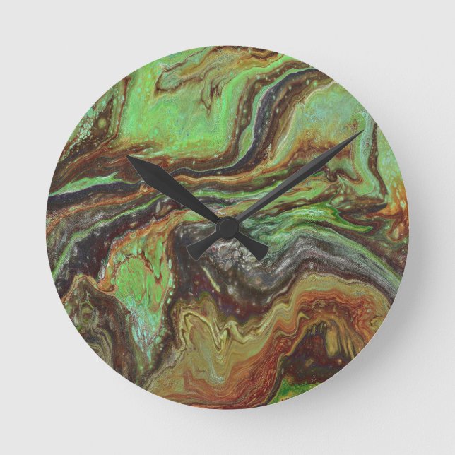 Caldonia 1 Abstrakt Clock Rund Klocka (Framsida)