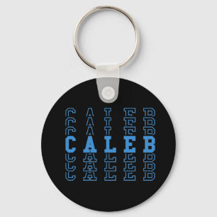Caleb Blue Anpassningsbar Boy Namn-knapp Nyckelring