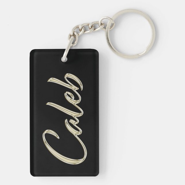Caleb Name whitegold Schlüsselanhänger Anhänger (Baksidan)