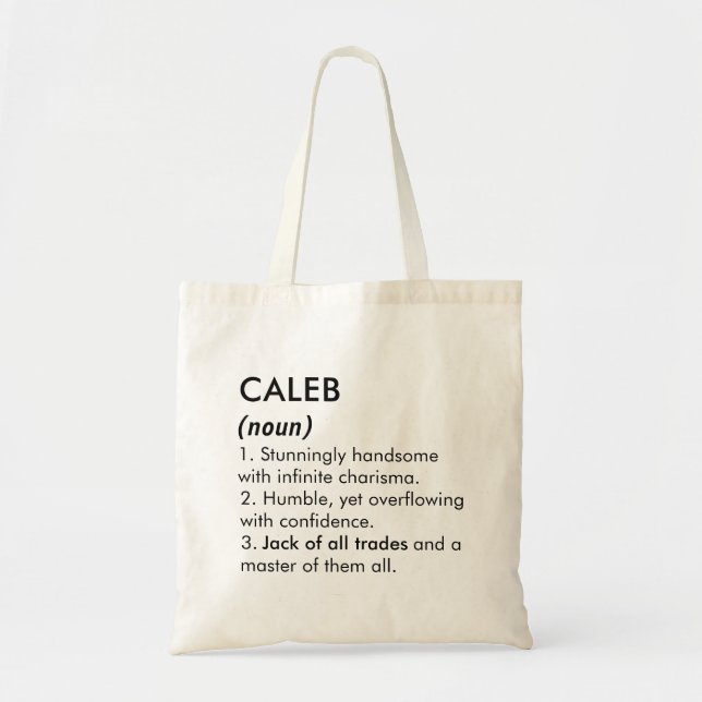 Caleb namn, Redigerbart namn, Anpassat namn Tygkasse (Framsidan)