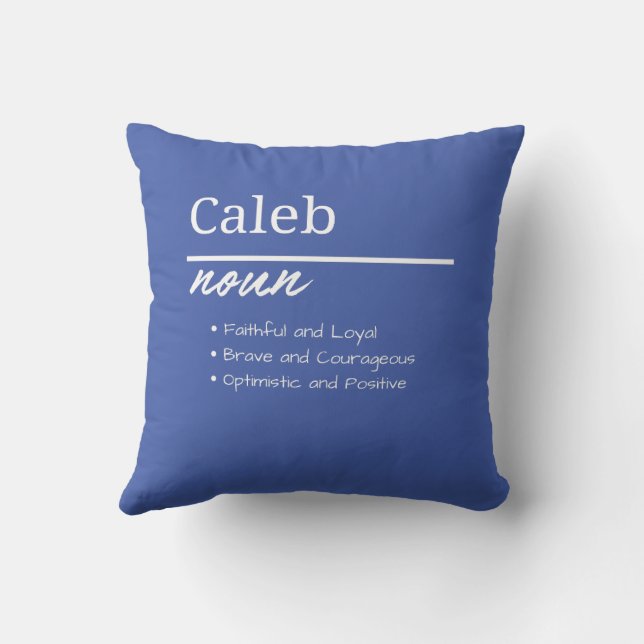 Caleb, Pojke Personalized Namndefinition Kudde (Baksida)