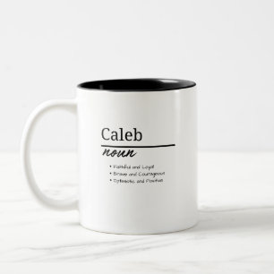 Caleb, Pojke Personalized Namndefinition Två-Tonad Mugg