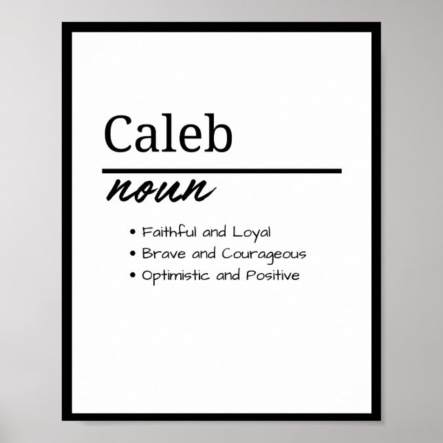 Caleb, Pojke Personligt Namn Definition Poster (Framsidan)